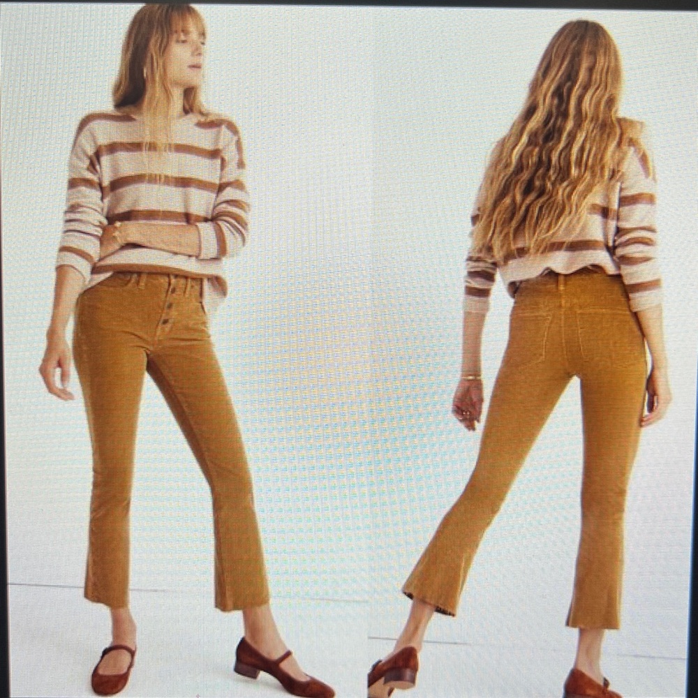 Madewell Cali Demi-Boot Corduroy Edition pants in Burnished Cedar size 27